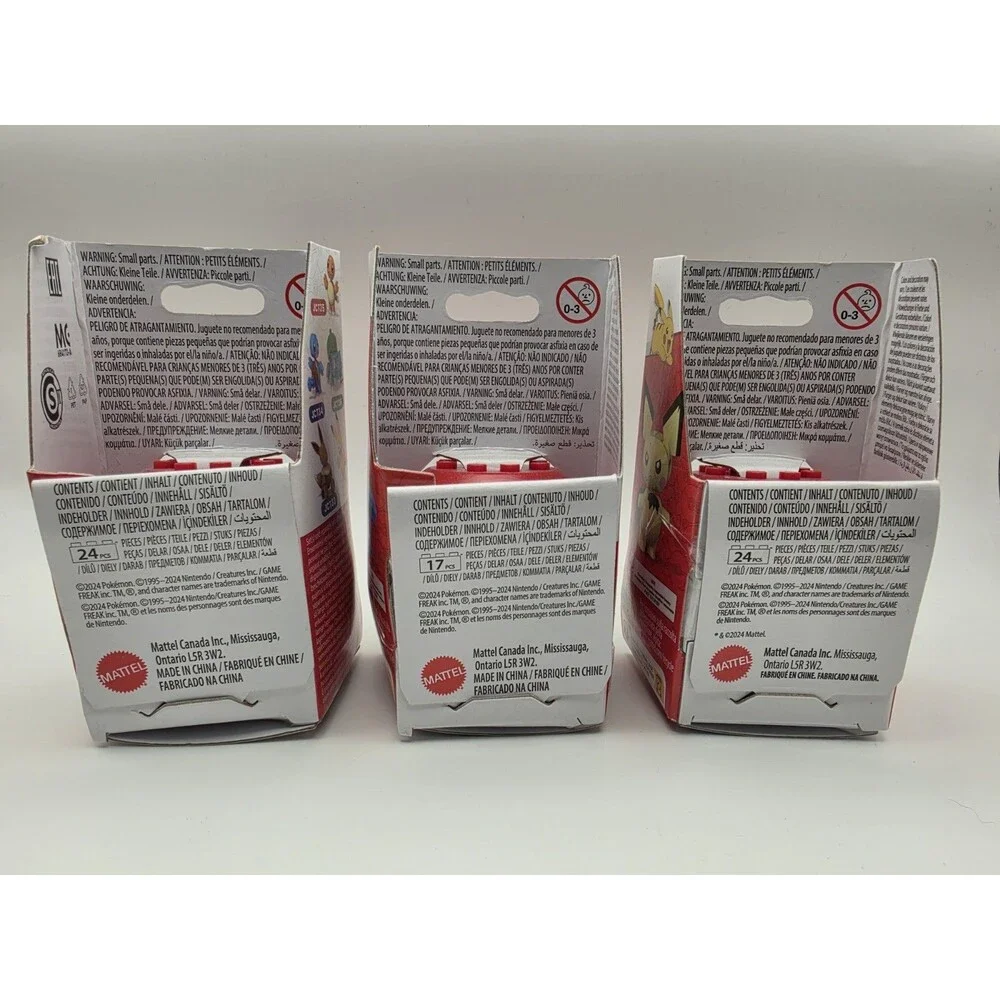 MEGA Pokémon Pichu Poké Ball Capsules Lot x3 (Pichu x2, Squirtle) 6+ JC137
